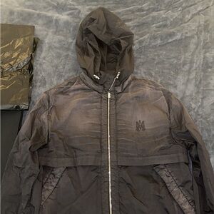 Amiri Windbreaker Men's Black Hooded Jacket